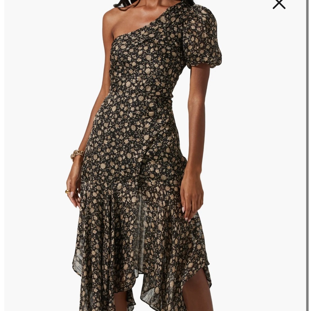Santorini Floral One Shoulder Dress ASTR the Label Size Small